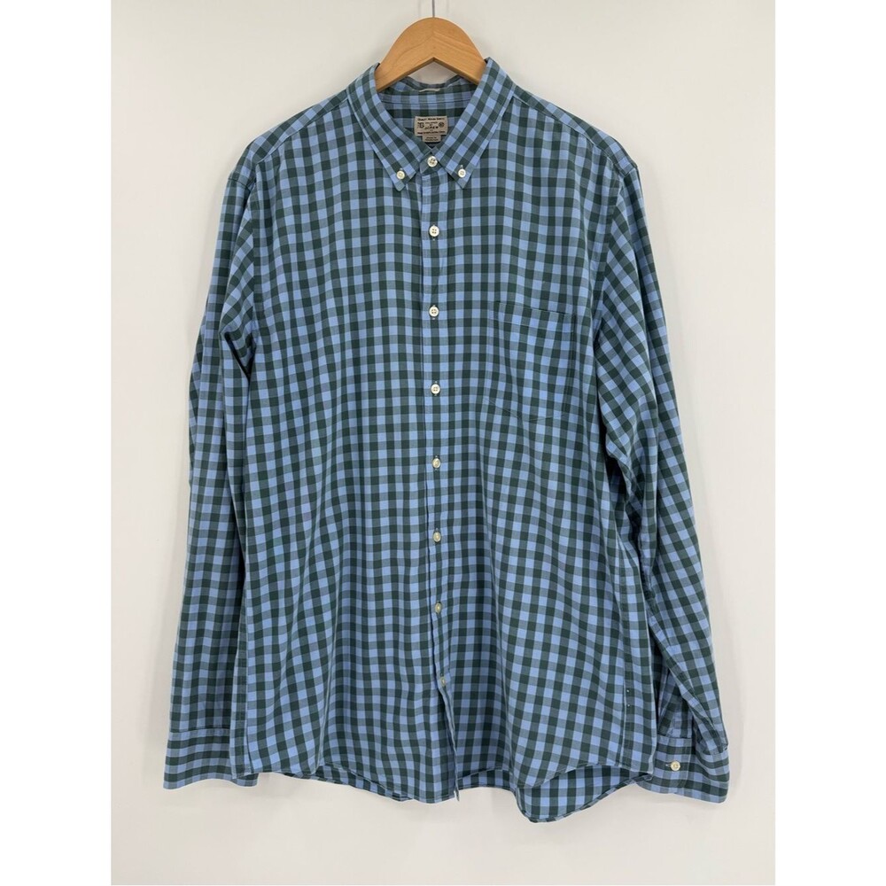 J.Crew Tailored Fit Gingham Button Down Shirt | Blue Green | XLT